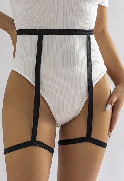 NEW3011 Zwarte Stretch Jarretels