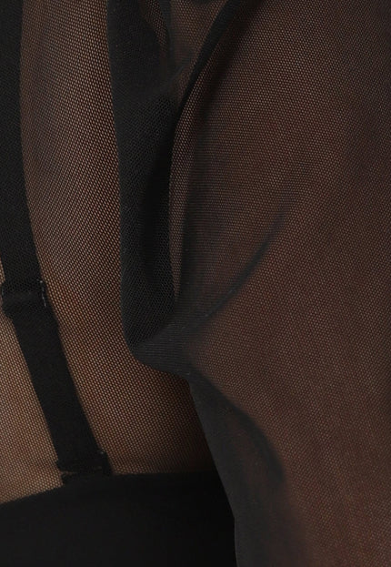 OP=OP.06.NL Lange Doorschijnende Jurk met Pofmouwen