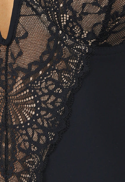 OP=OP.03.NL Slimming Body met Lage V Hals en Kanten Details