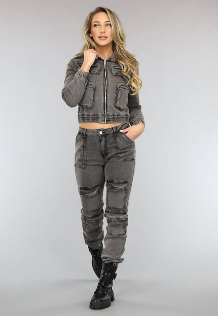 NEW3101 Grijze Cargo Two Piece