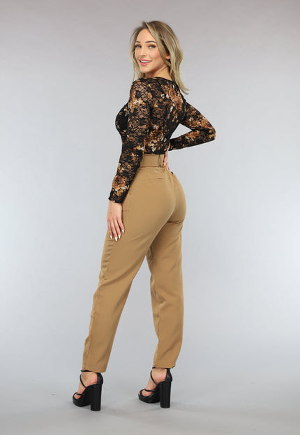 NEW3101 Kanten Korset Bodysuit met Bloemenprint