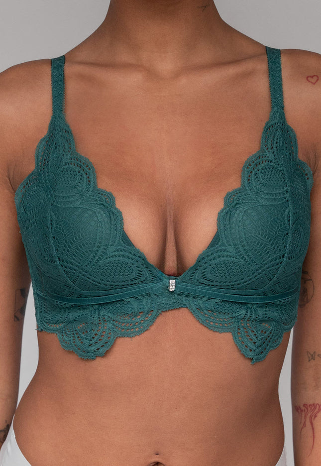 OP=OP.09.NL Voorgevormde Kanten Bralette in Zeegroen