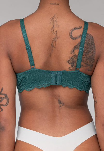 OP=OP.09.NL Voorgevormde Kanten Bralette in Zeegroen