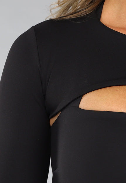 NEW3107 Zwarte Sportieve Strakke Bolero