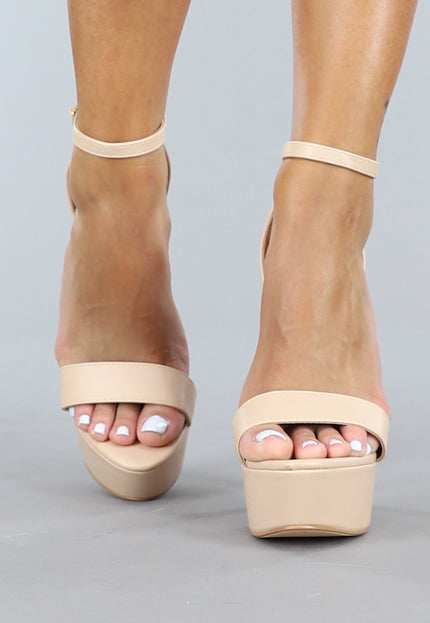 Nude Sandaletten met Hoge Hak
