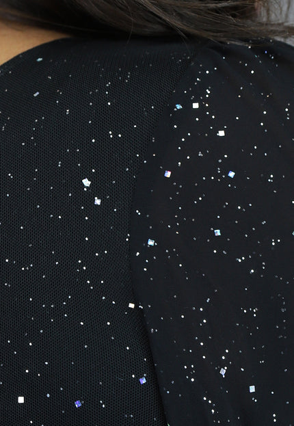 One Shoulder Glitter Bodycon Jurk