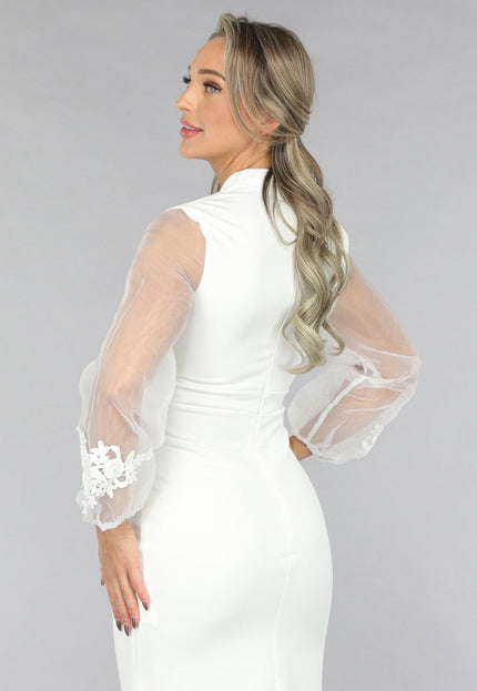 OP=OP.! Aansluitende Trouwjurk met Chiffon Mouwen