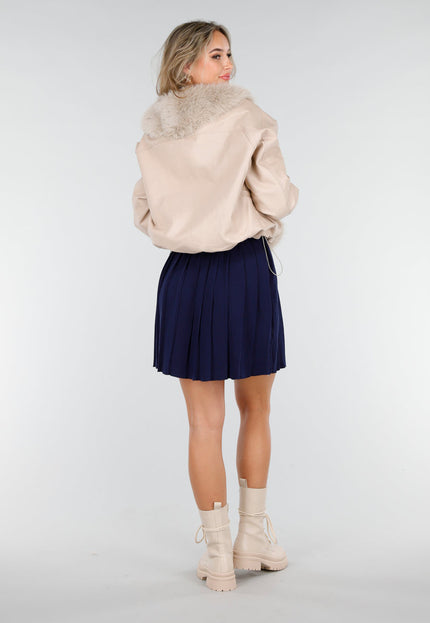 OP=OP.! Beige Jack met Bontkraag