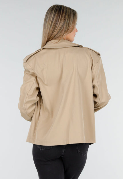 OP=OP.! Beige Korte Trenchcoat