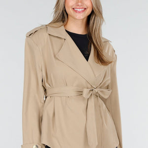 OP=OP.! Beige Korte Trenchcoat