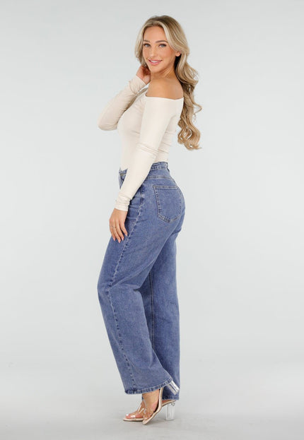 OP=OP.! Beige One Shoulder Top met Stretch