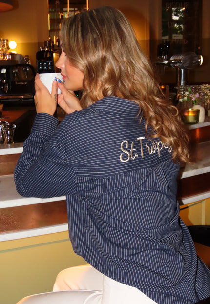 OP=OP.! Blauwe Blouse met Borduursel