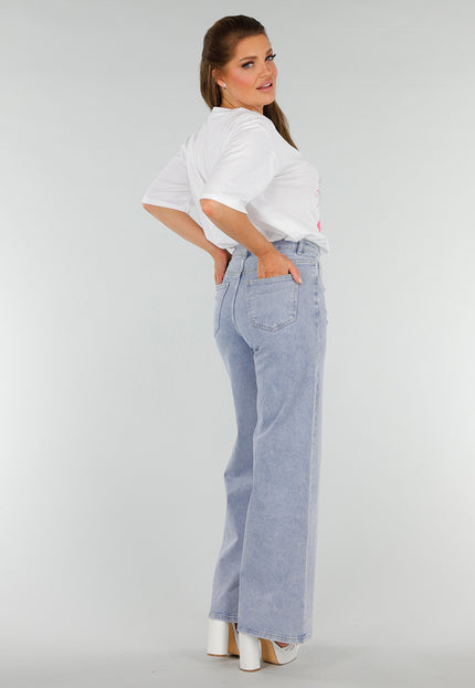 OP=OP.! Blauwe Jeans met Strass en Stretchfit