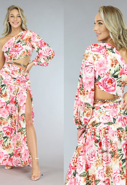 OP=OP.! Bloemenprint Maxi Jurk