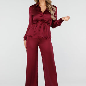 OP=OP.! Bordeaux Satijnlook Matching Set