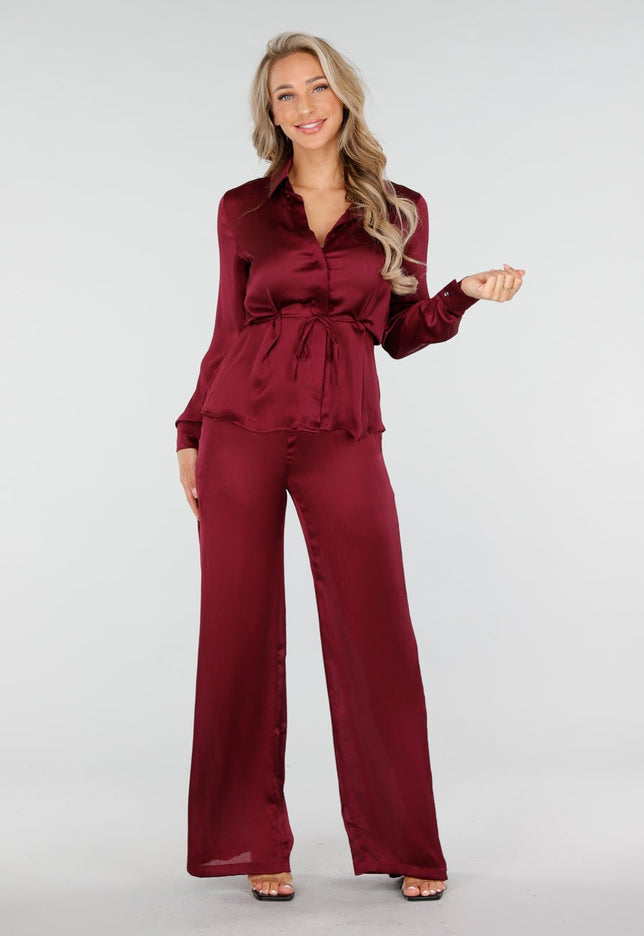 OP=OP.! Bordeaux Satijnlook Matching Set