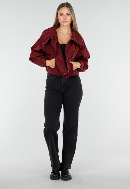 OP=OP.! Bordeauxrode Cropped Lightweight Jas
