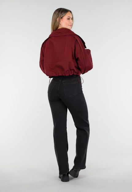 OP=OP.! Bordeauxrode Cropped Lightweight Jas