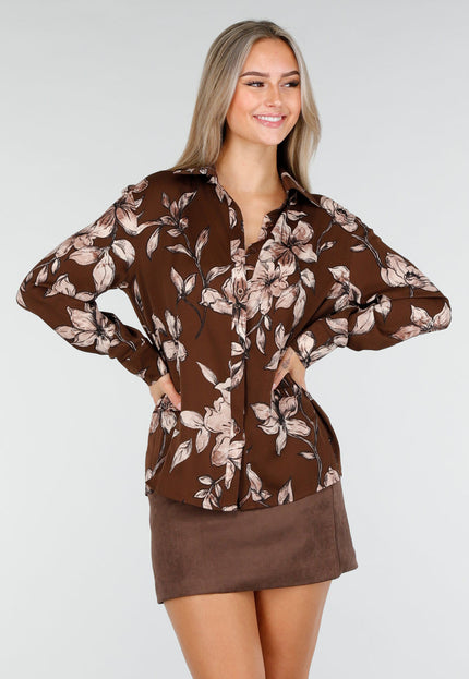 OP=OP.! Bruine Bloemen Blouse