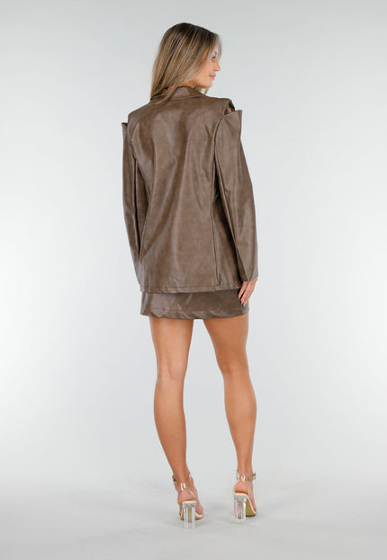 OP=OP.! Bruine Lederlook Two Piece