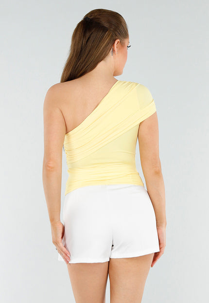 OP=OP.! Butter Yellow One-Shoulder Top
