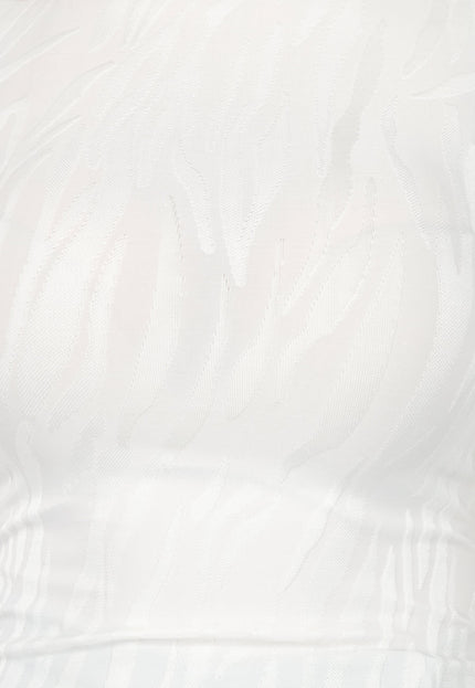 OP=OP.! Crème Lange Mouwen Top met Zebra Print