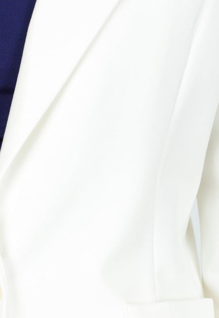 OP=OP.! Cremekleurige Stretch Halflange Blazer