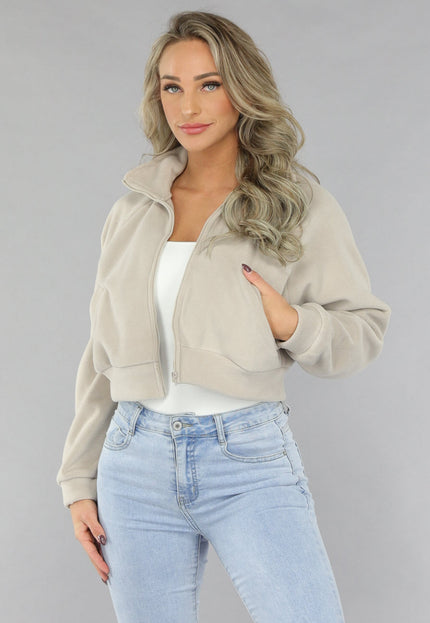 OP=OP! Cropped Fleece Vest met Hoge Kraag