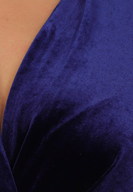 OP=OP.! Donkerblauwe Overslag Bodysuit in Fluweel