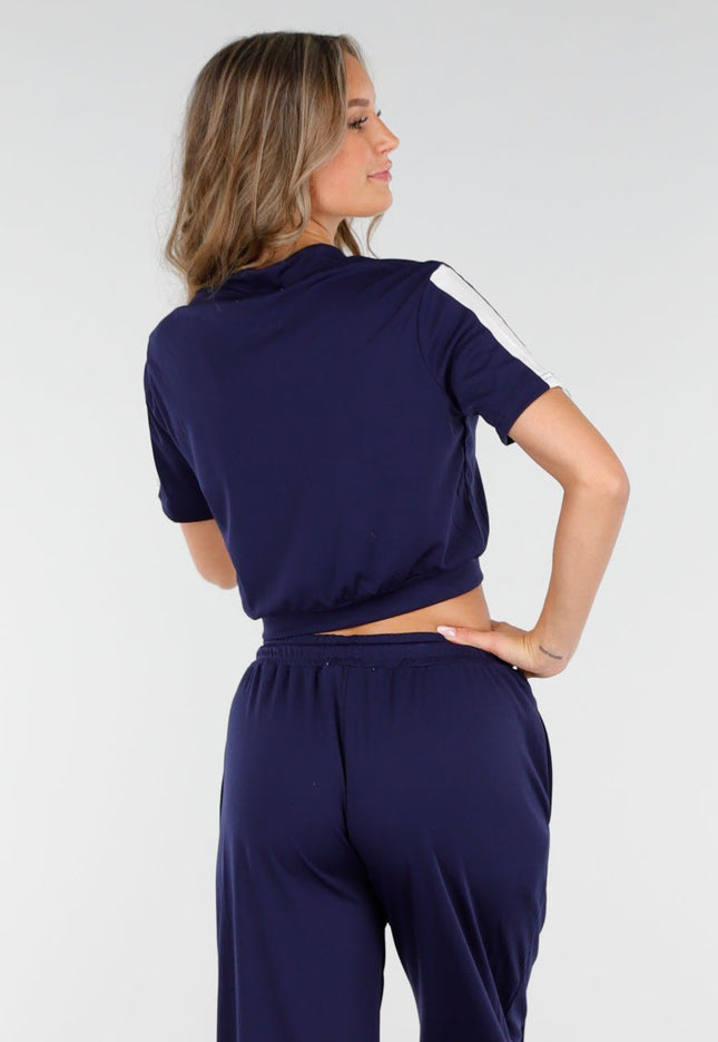 OP=OP.! Donkerblauwe Set met Vestje en Wijde Broek