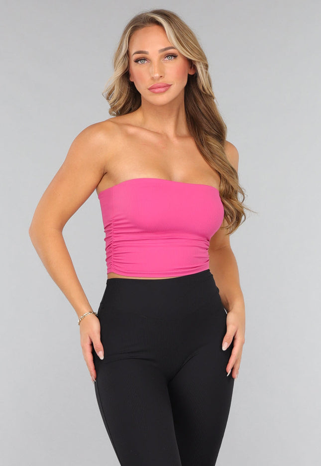 OP=OP.! Fuchsia Rib Padded Bandeau Top