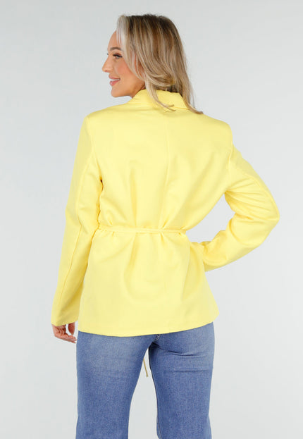 OP=OP.! Gele Blazer met Bloemceintuur