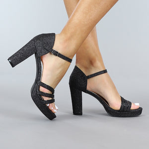 OP=OP.! Glam Glitter Sandaletten Zwart