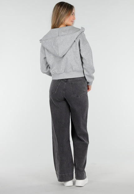 OP=OP.! Grijs Vest met Capuchon en Rits