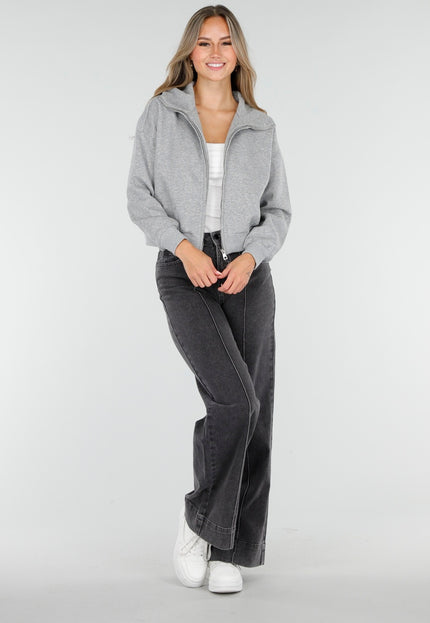 OP=OP.! Grijs Vest met Capuchon en Rits