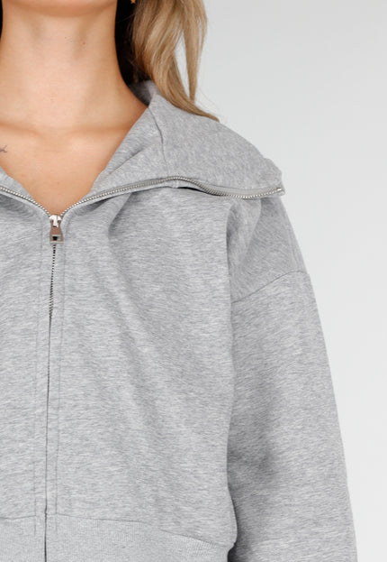 OP=OP.! Grijs Vest met Capuchon en Rits