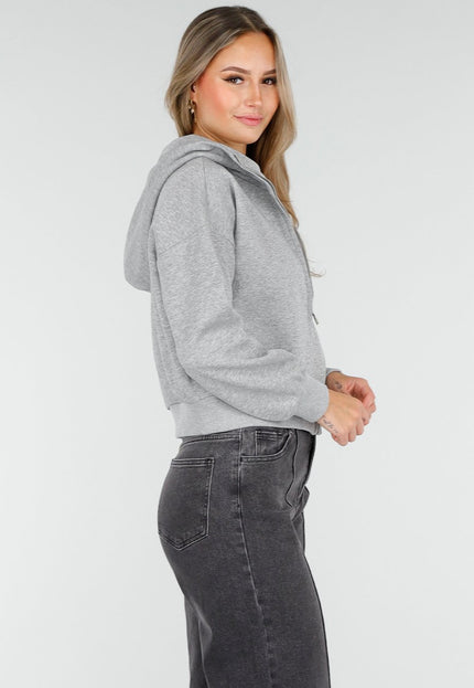 OP=OP.! Grijs Vest met Capuchon en Rits