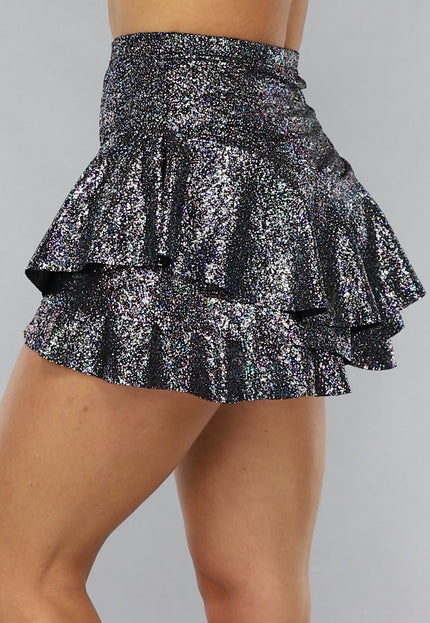OP=OP.! Holografische Glitter Ruffle Skort