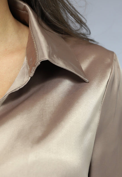 OP=OP.! Khaki Cropped Blouse met Knoopsluiting
