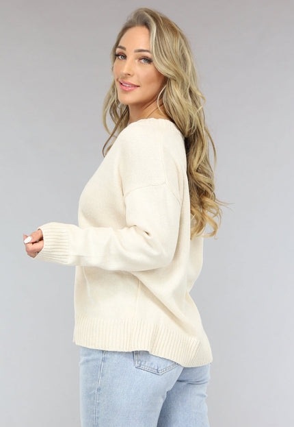 OP=OP! Korte Beige Fijn Gebreide Cardigan