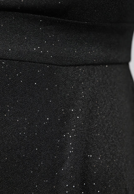 OP=OP! Lange Zwarte Jurk met Glitters en Split