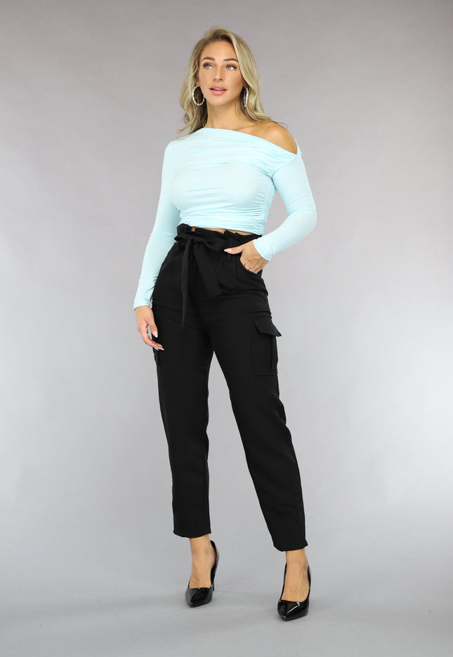 OP=OP.! Lichtblauwe Stretch Longsleeve Top