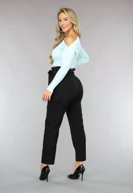OP=OP.! Lichtblauwe Stretch Longsleeve Top