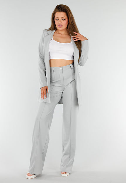 OP=OP.! Lichtgrijze Stretch Blazer