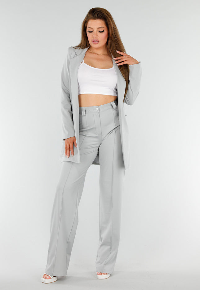 OP=OP.! Lichtgrijze Stretch Blazer