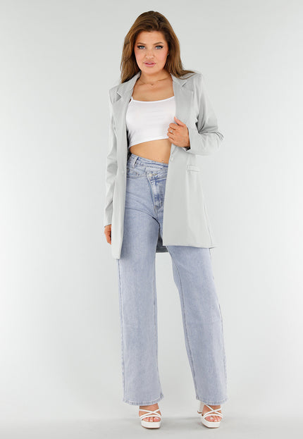 OP=OP.! Lichtgrijze Stretch Blazer