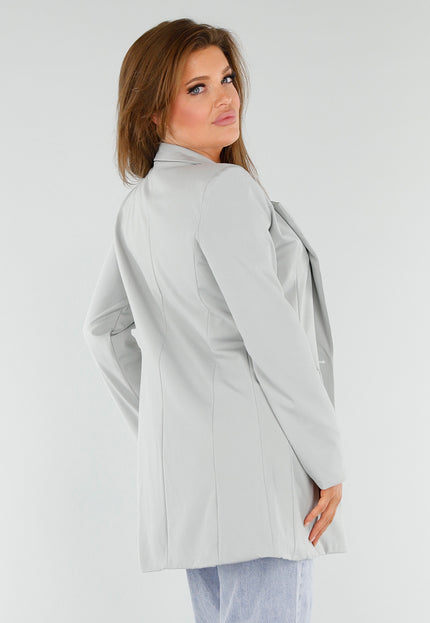 OP=OP.! Lichtgrijze Stretch Blazer