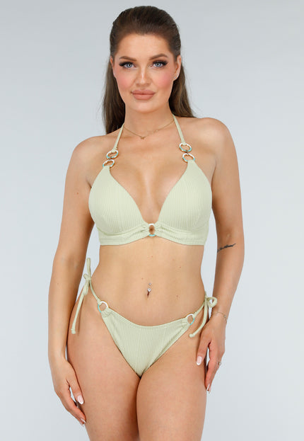 OP=OP.! Lichtgroene Bikinitop met Ringen