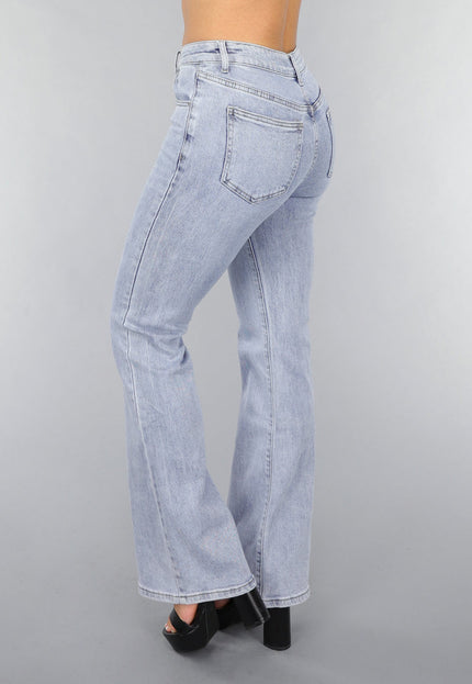 OP=OP.! Mid Waist Flared Jeans met Wassing