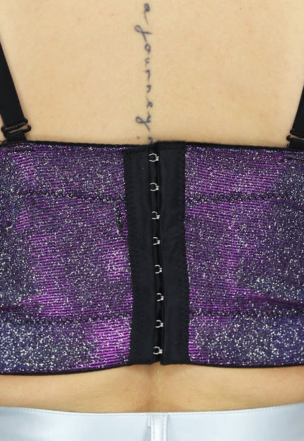 OP=OP.! Paarse Holografische Glitter Bustier